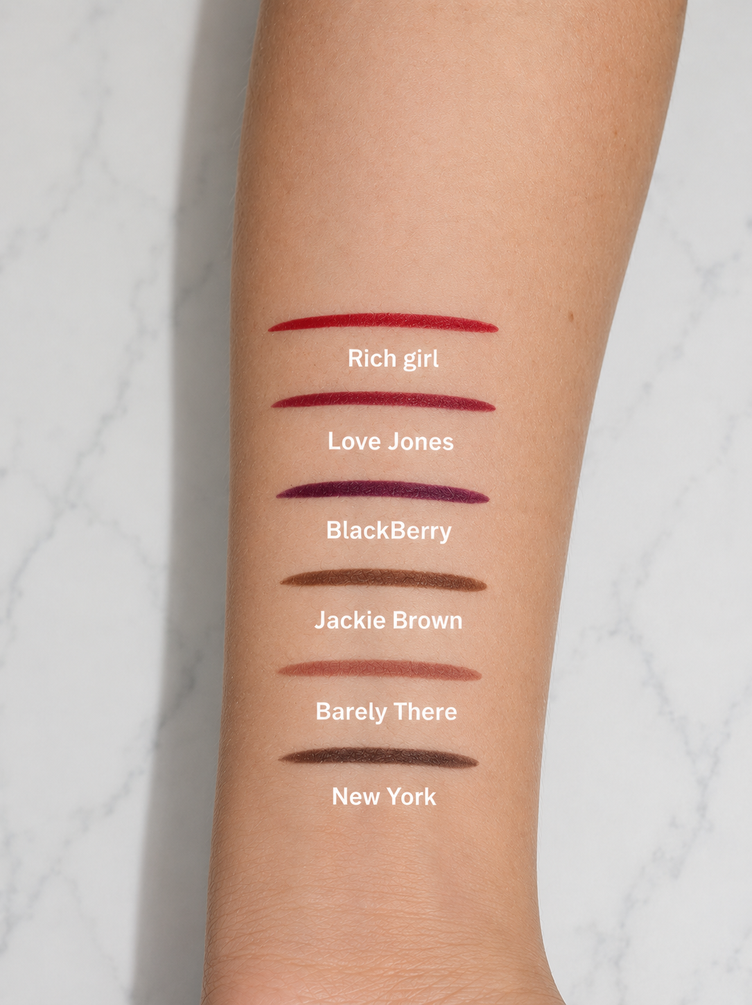 lipliner swatches